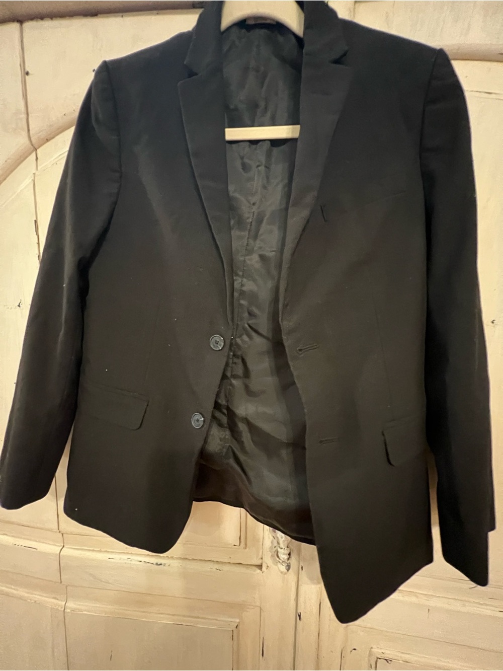 Classic Black Boys Youth Blazer - Tailored Two-Button Jacket